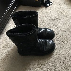 Authentic black sparkle uggs